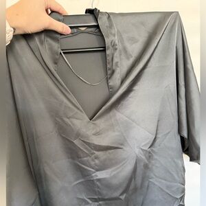 Banana Republic Charcoal Satin Blouse